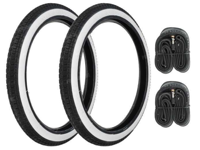 19 inch 2.25x19 Anlas NR-7 tire white wall set Puch MV / VS