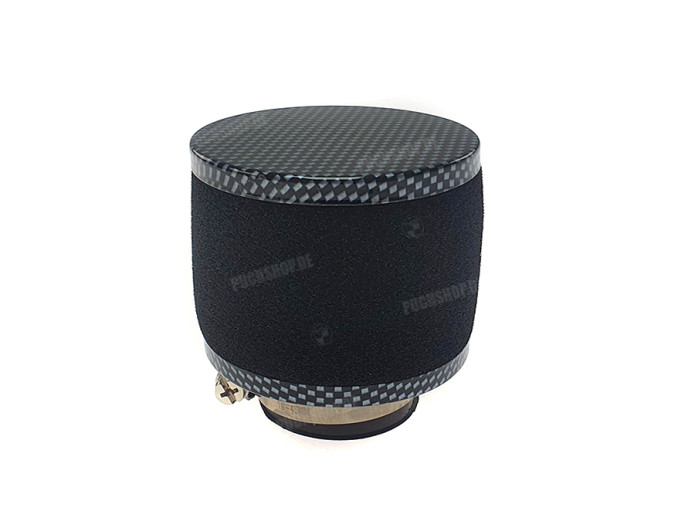 Luchtfilter 35mm schuim zwart met carbon look