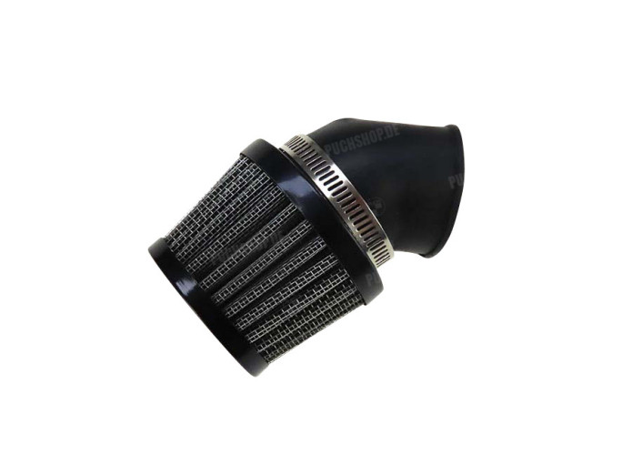 Luchtfilter 32mm powerfilter schuin 45 graden zwart
