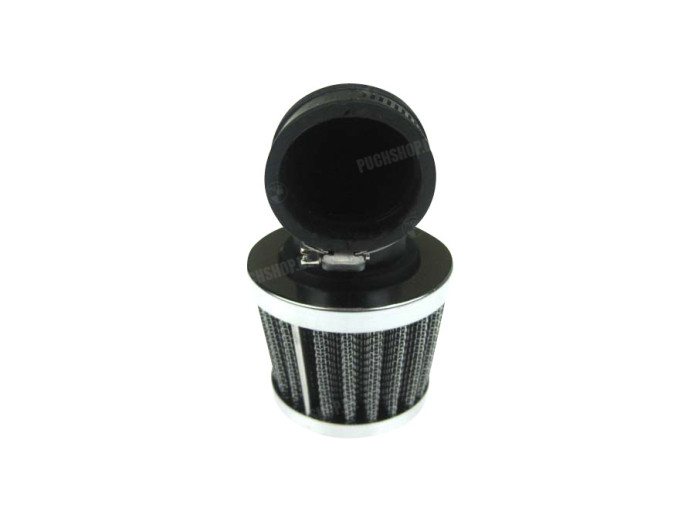 Air filter 28mm powerfilter angled 90 degrees chrome 