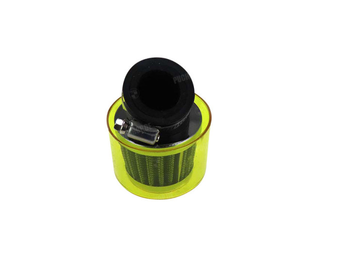 Luchtfilter 26mm 35mm power 45 graden schuin chroom gele kap