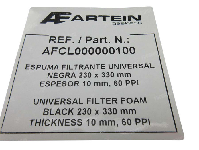 Luchtfilter schuim Artein 60 PPI universeel