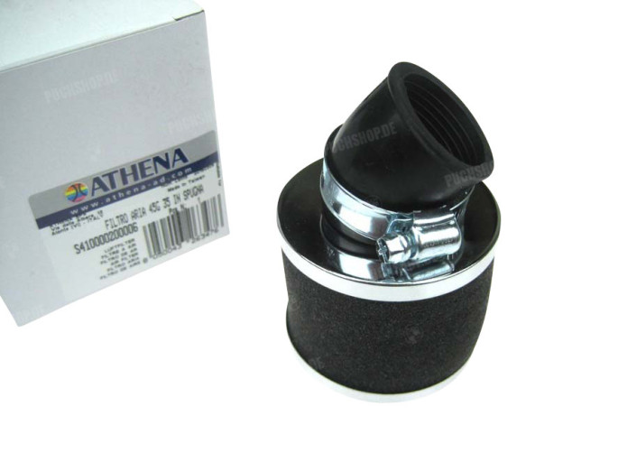 Air filter 35mm foam angled 45 degrees black 