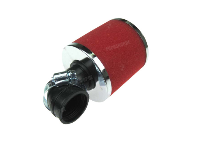 Air filter 35mm foam angled 90 degrees red 
