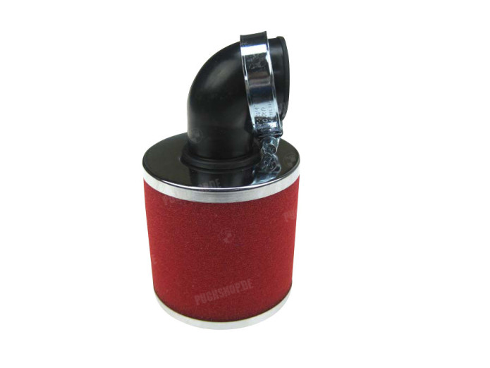 Air filter 35mm foam angled 90 degrees red 