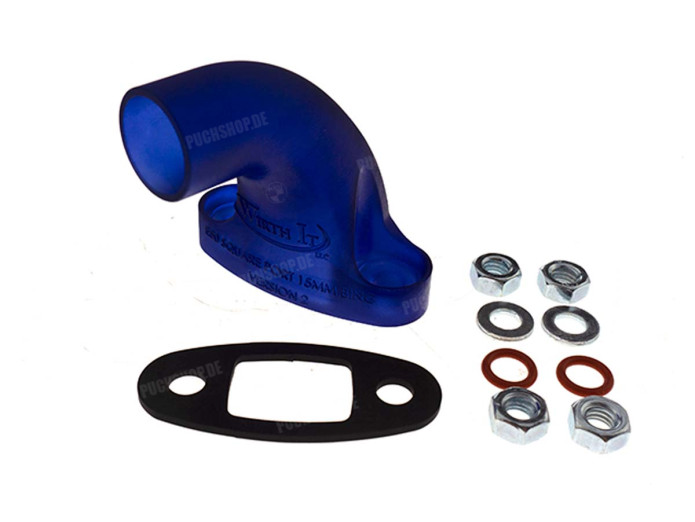 Spruitstuk Bing 15mm Puch Maxi E50 kunststof blauw Wirth It
