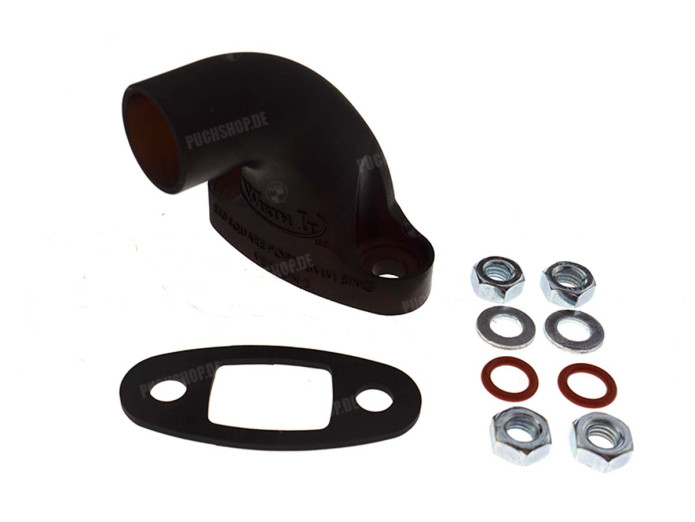 Spruitstuk Bing 15mm Puch Maxi E50 kunststof zwart Wirth It