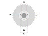 Achtertandwiel Puch DS50 34 tands Esjot A-kwaliteit