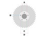 Achtertandwiel Puch Z-one / P1 Esjot 45 tands A-kwaliteit