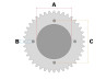 Achtertandwiel Puch X30 met Grimeca snowflake wielen 40 tands Esjot A-kwaliteit