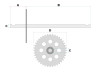 Trapas Puch Maxi 230mm 26 tands met cranks en pedalen (langer)