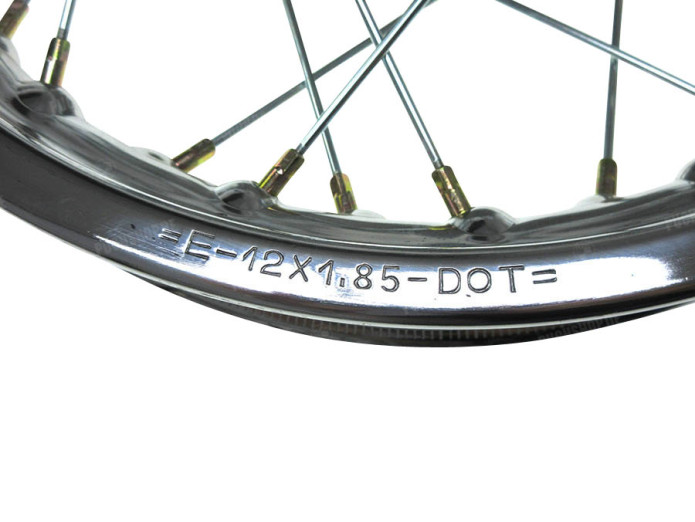 12 Speichenrad 12x1.85 Chrom Puch DS Hintenrad Italcerchio