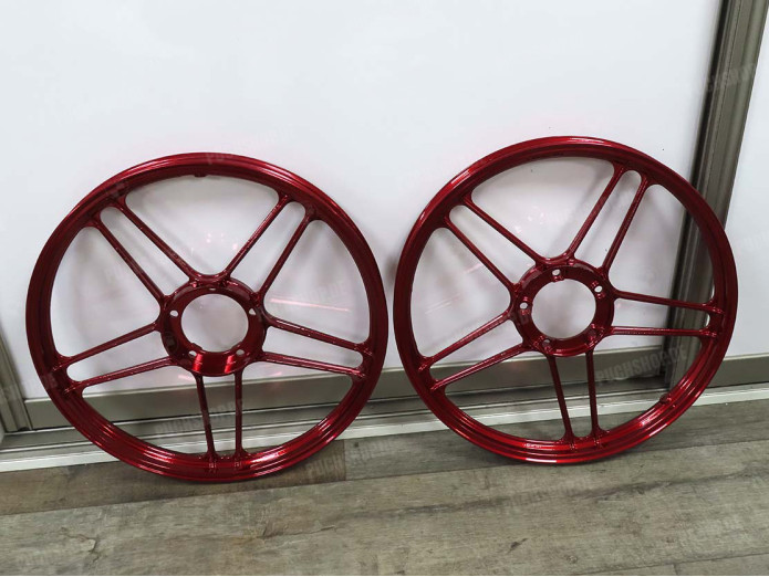 17 Zoll Grimeca Gussrad 17x1.35 Puch Maxi Metallic Candy Rot