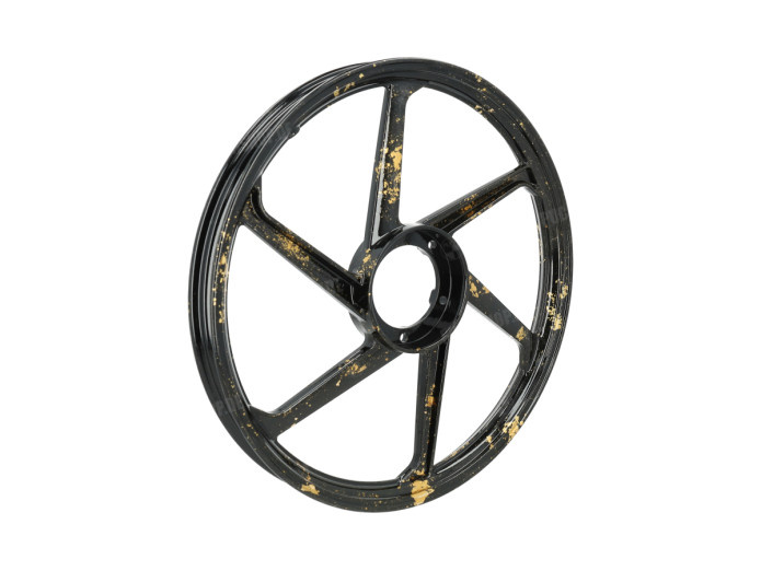 17 Zoll Fast Arrow Sport-1 Gussrad 17x1.35 Puch Maxi *Exclusive* Schwarz mit Blattgold (Satz)