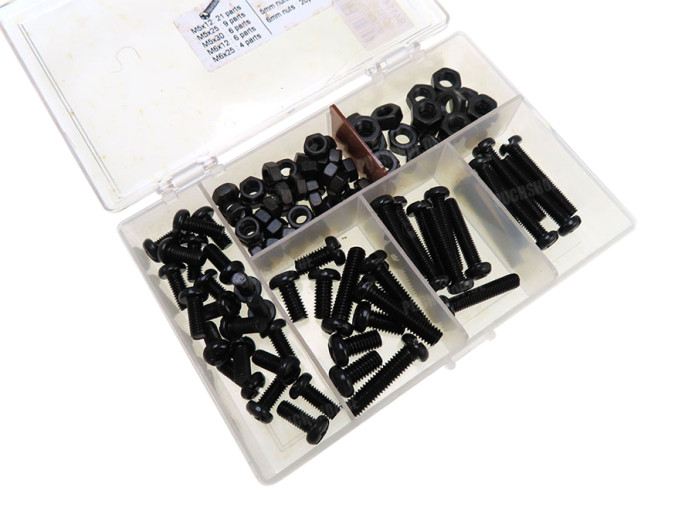 Bolts and nuts assortment set 108-pieces black M5 / M6