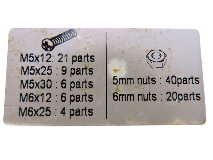 Bolts and nuts assortment set 108-pieces black M5 / M6