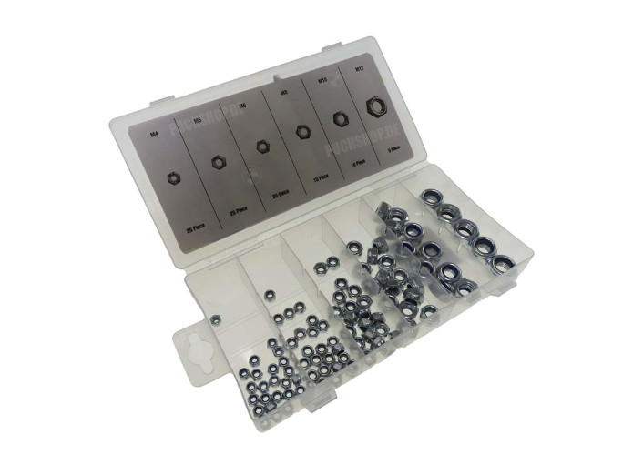 Nut self-locking assortment set 100-pieces galvanized