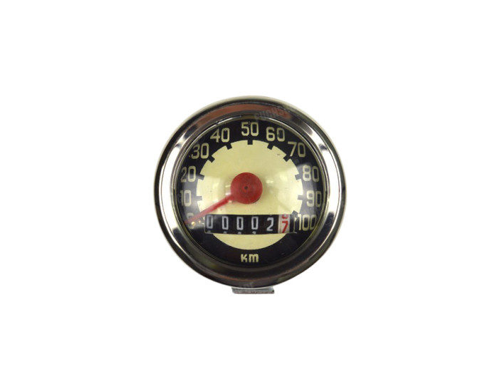 Tacho Kilometer 48mm 100 km/h VDO Nachbau Creme Schwarz