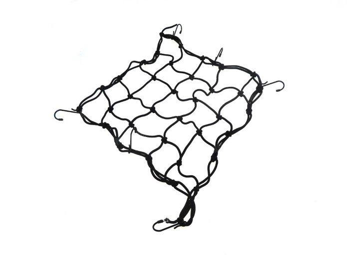 Gepäcknetz elastisch 40x40cm mit 6 Haken Schwarz