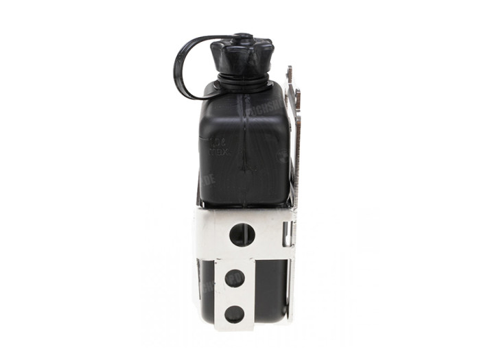 Bagagedrager achterdrager Puch Maxi N / K houder met FuelFriend jerrycan zwart links