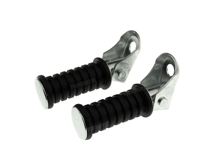 Footrest kit passenger foldable black with ridges