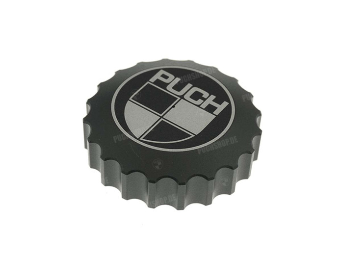 Tankdop Puch Maxi alu bajonet zwart geanodiseerd 66Heroes