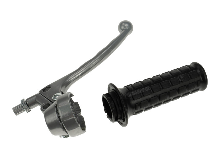 Handle set right throttle lever Magura 517 silver brakelight