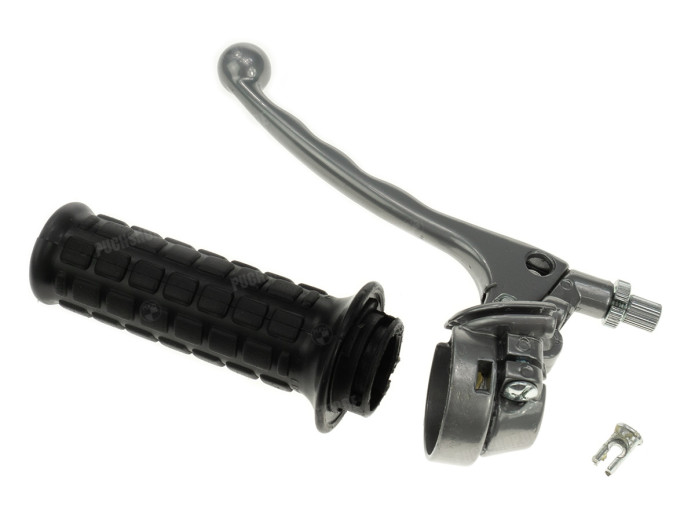 Handle set right throttle lever Magura 517 silver brakelight
