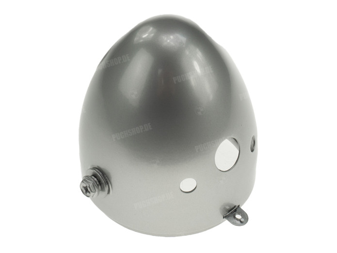 Headlight egg-model 102mm Puch Maxi S / N side mount as original housing silver