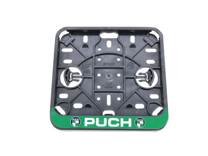 Licence plate holder sticker square Puch logo green (ONLY NL)