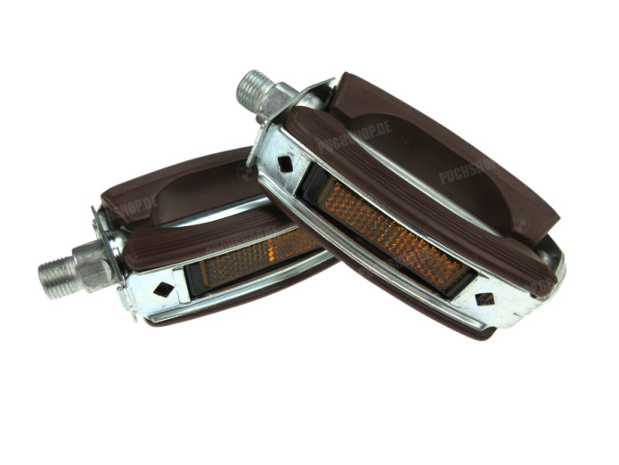 Pedalen Union 689H mit Reflektor Braun Original