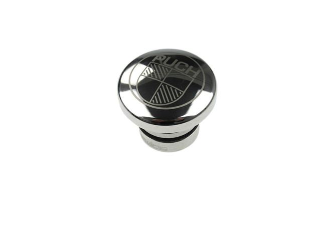 Tankdop 30mm Puch Maxi RVS rond met logo 