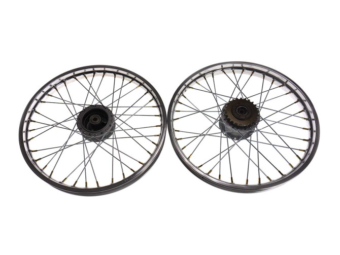 17 inch spaakwiel 17x1.40 chroom set Puch Maxi S / N import kwaliteit