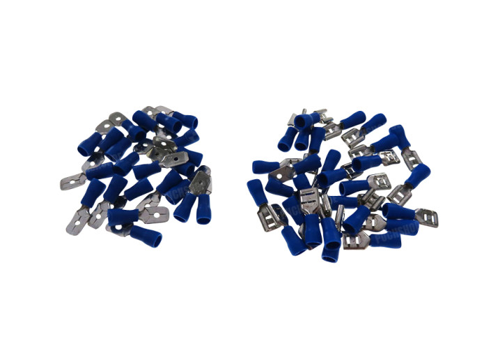 Elektro kabelschoen assortiment set 50-delig plat blauw 