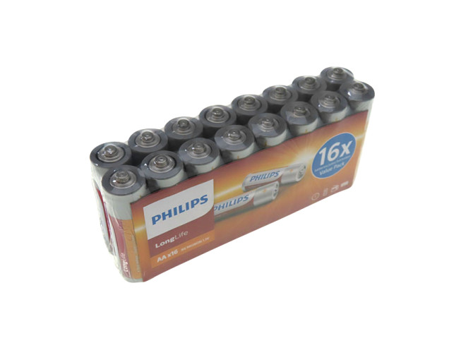 Batterij AA Philips (16 stuks)