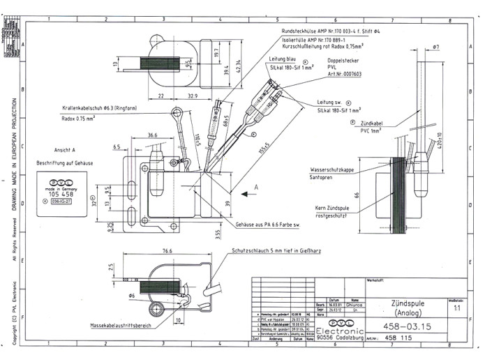 Zündung Innenrotor PVL Zündspule 458 115