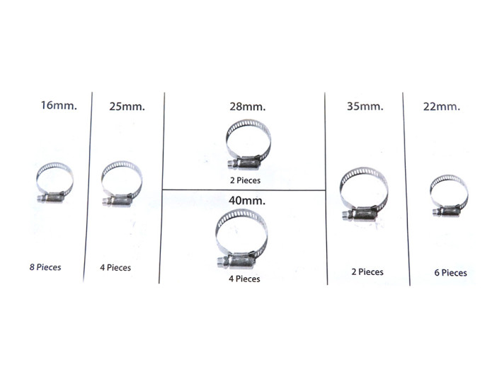 Hose clamp assortment set 26-pieces