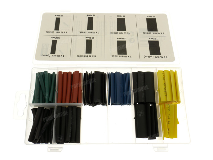 Electric cable heatshrink assortment set 5 colors 120-pieces
