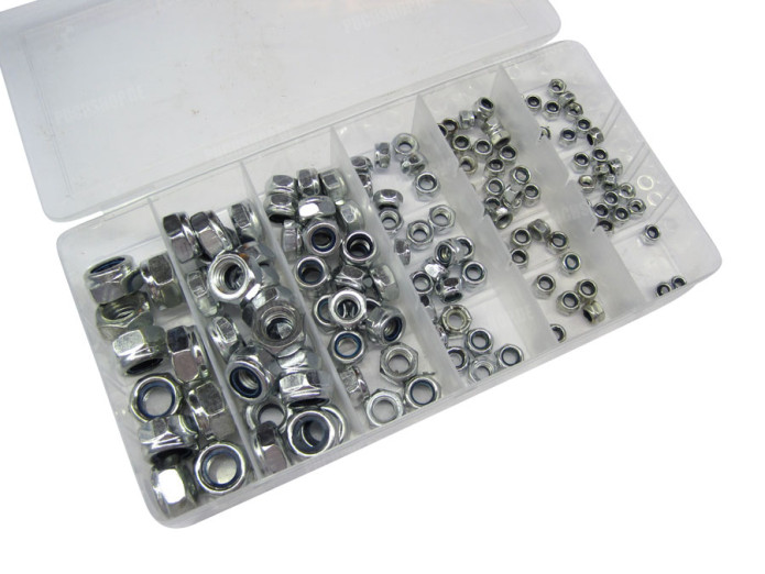 Nut self-locking assortment set 150-pieces galvanized