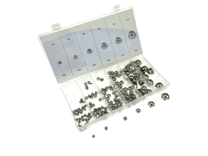 Cap nut assortment set 150-pieces galvanized