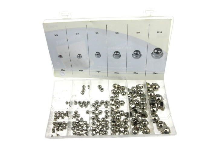 Cap nut assortment set 150-pieces galvanized