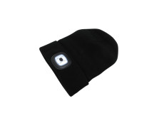 Beanie Muts met LED lamp zwart