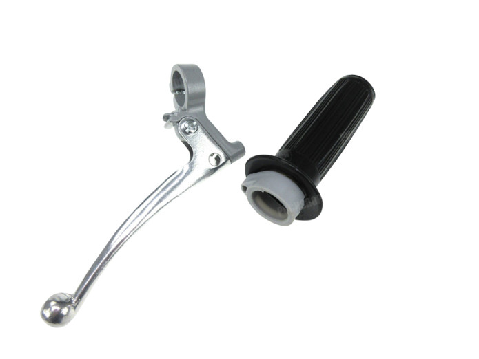 Handle set right throttle lever classic as original grey 