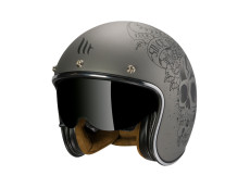 Helm MT Le Mans II SV Skull & Roses mat grijs in maat L