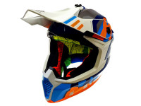 Helm MT Falcon Arya cross glans blauw / oranje / grijs