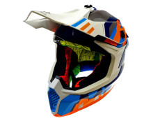 Helm MT Falcon Arya cross glans blauw / oranje / grijs