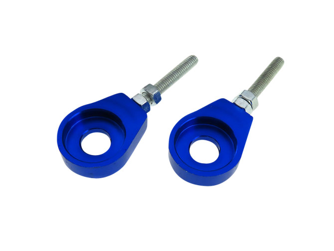 Kettingspanner M6 12mm CNC aluminium blauw (2 stuks)