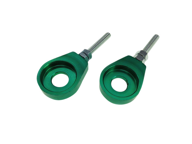 Kettingspanner M6 12mm CNC aluminium groen (2 stuks)