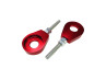 Kettingspanner M6 12mm CNC aluminium rood (2 stuks)