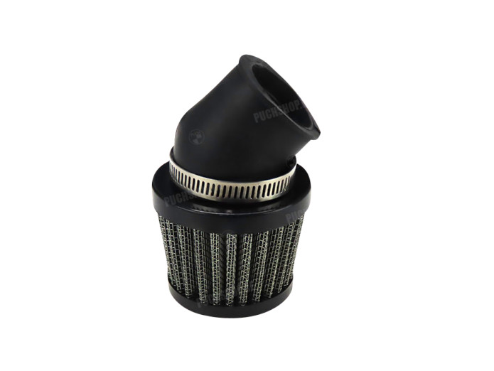 Luchtfilter 32mm powerfilter schuin 45 graden zwart